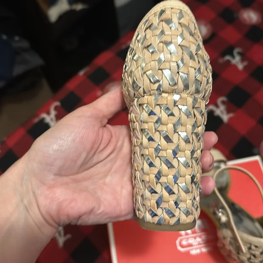 Coach Braided Block Heel Sandals
